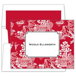 Red Chinoiserie Note Cards